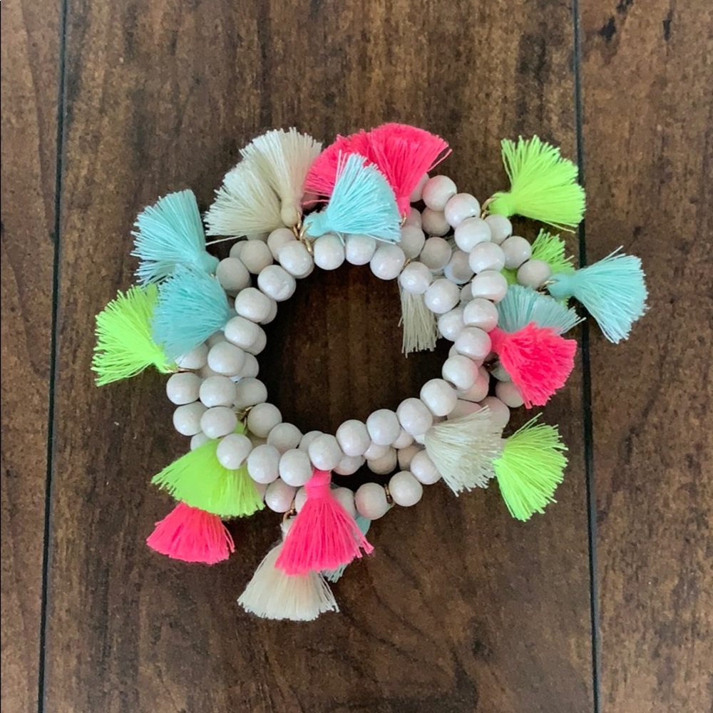 Colorful Tassel Beaded Bracelet Set